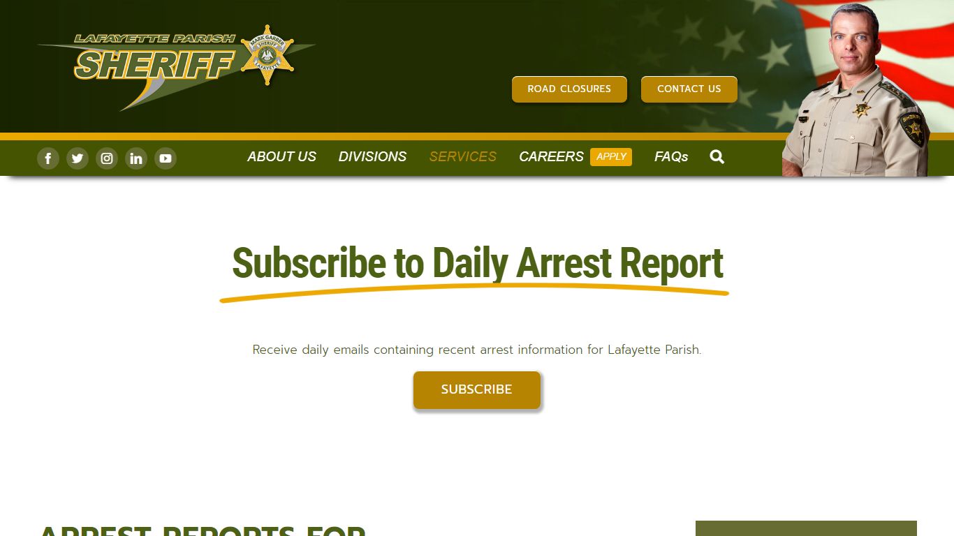 Subscribe to Daily Arrest Report | Lafayette Parish Sheriff's Office