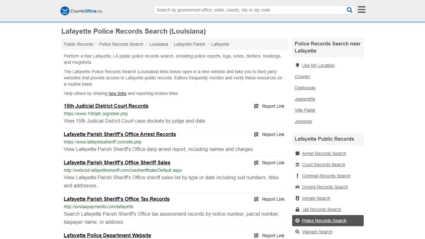 Police Records Search - Lafayette, LA (Accidents & Arrest Records)